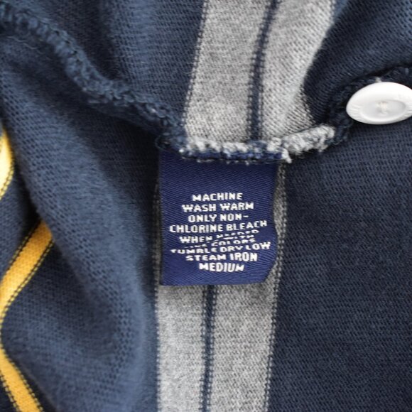 Men's Daniel Cremieux Rugby Shirt Padded Elbow Patches 2XT TALL Blue Striped - Picture 12 of 12